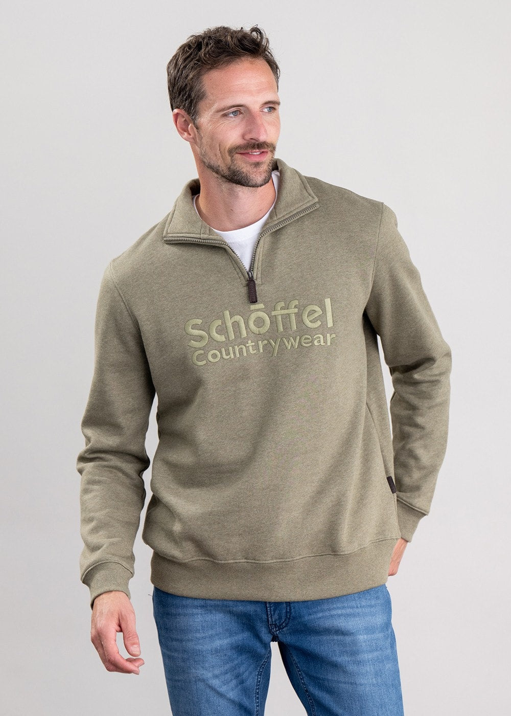 Bude Sweatshirt - Light Khaki Marl - 1