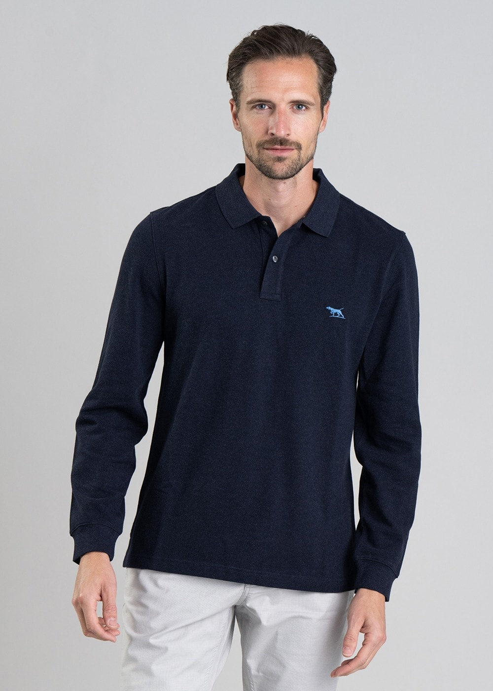 Gunn Long Sleeved Polo - Navy - 1