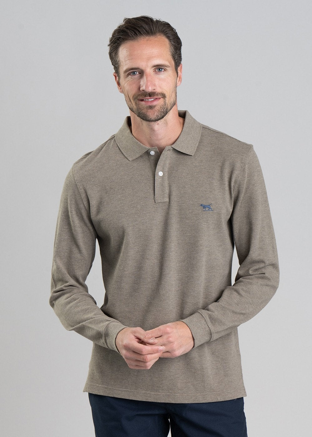 Gunn Long Sleeved Polo - Latte - 1