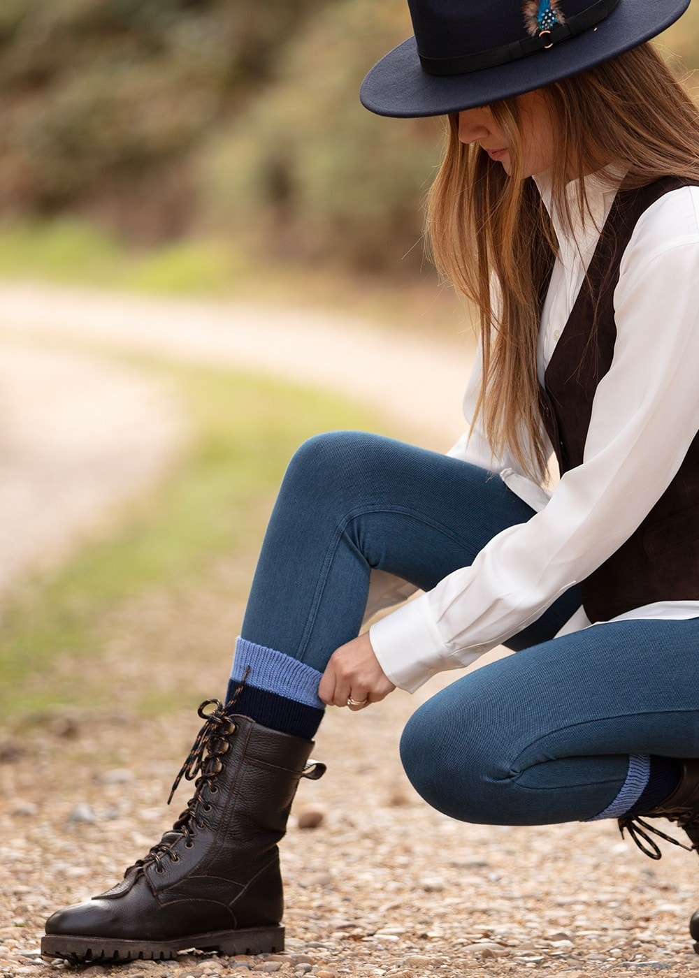 Linton Socks - Navy and Bluebell - 2