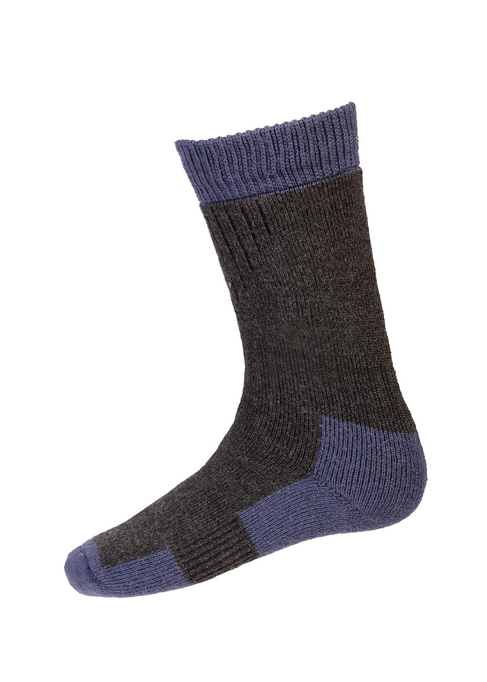 Linton Socks - Charcoal and Blue - 1