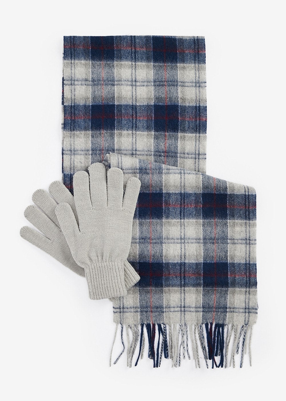 Tartan Scarf & Glove Gift Set - Blue Granite - 1