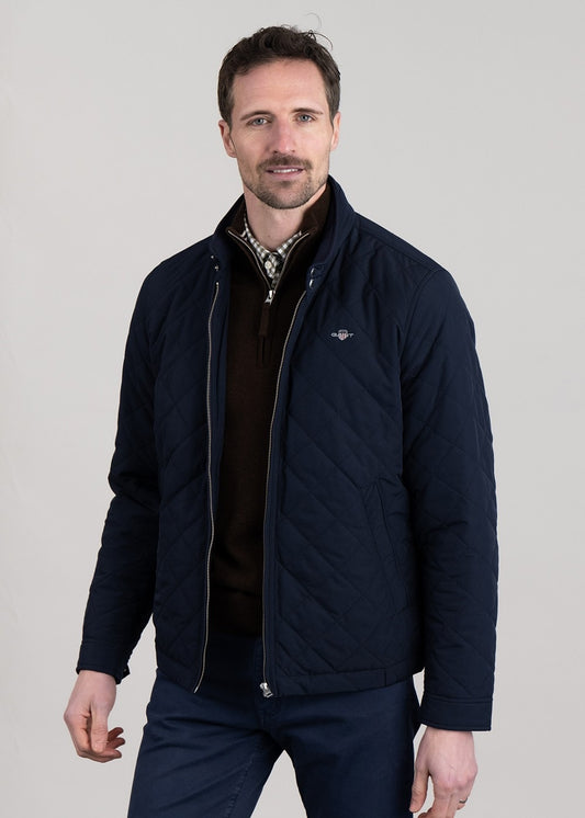 Quilted Windcheater Jacket - Evening Blue - 1