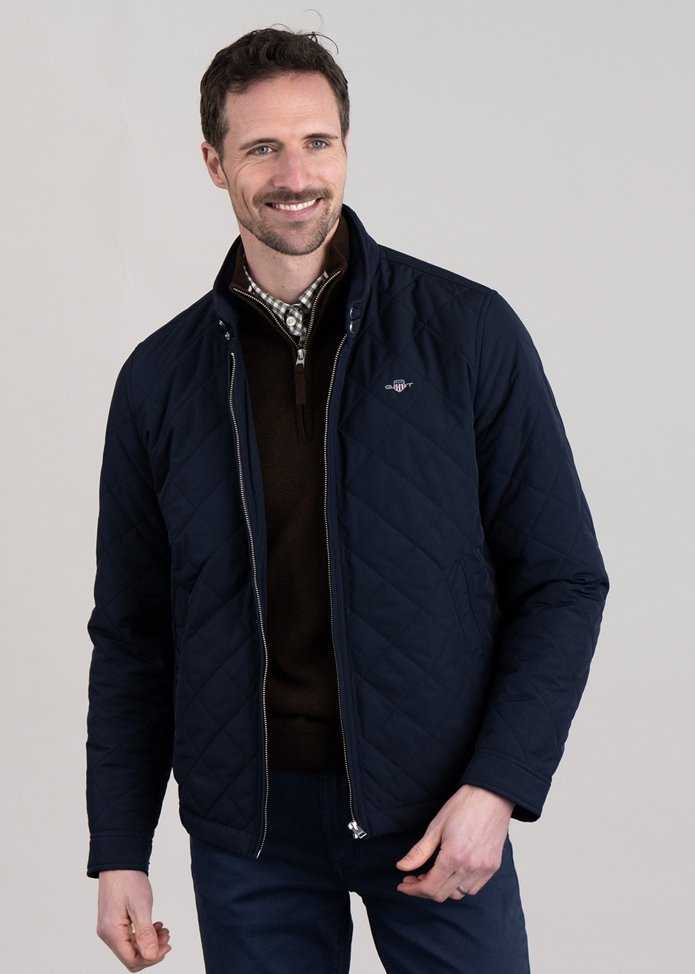 Quilted Windcheater Jacket - Evening Blue - 3