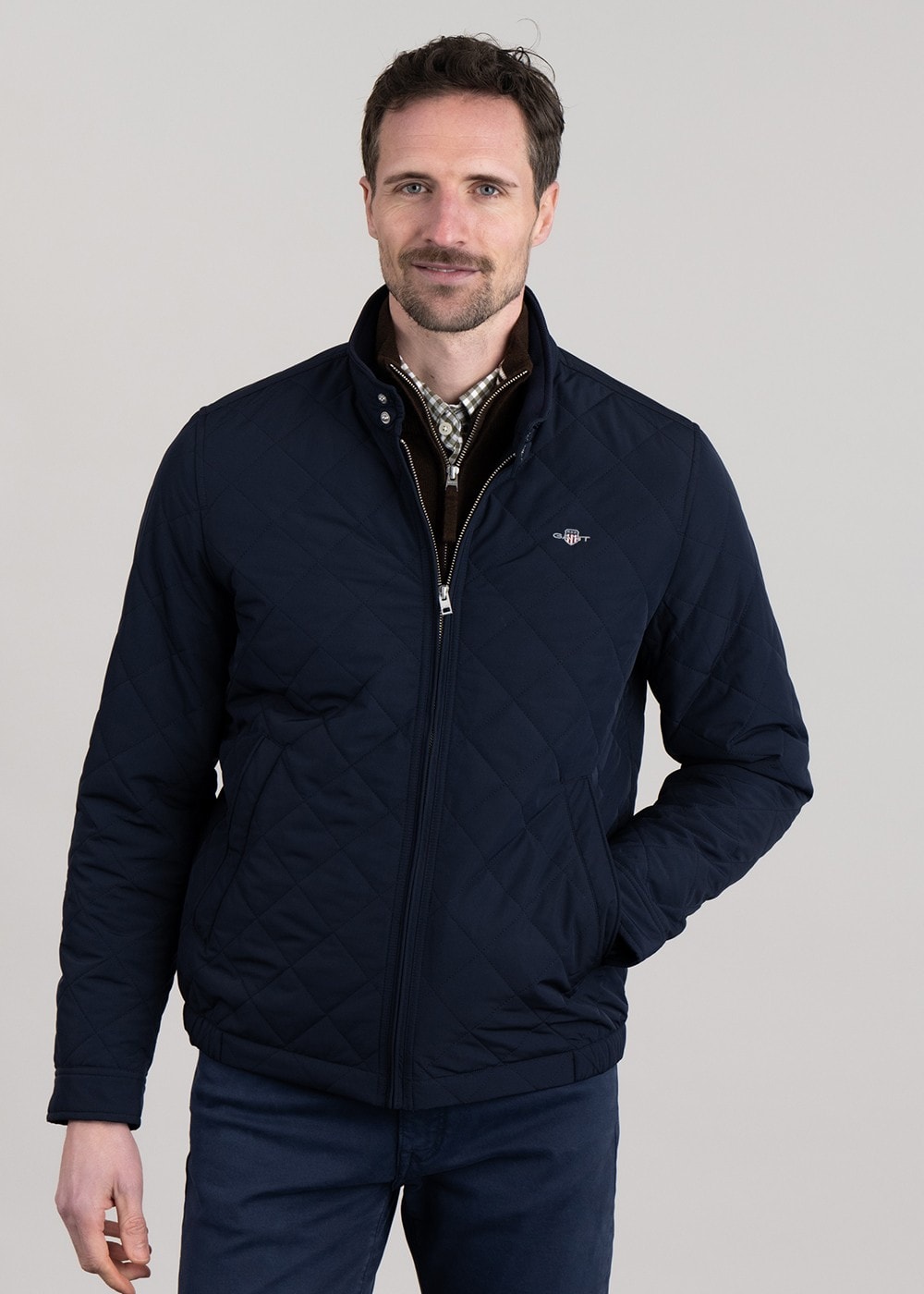 Quilted Windcheater Jacket - Evening Blue - 4