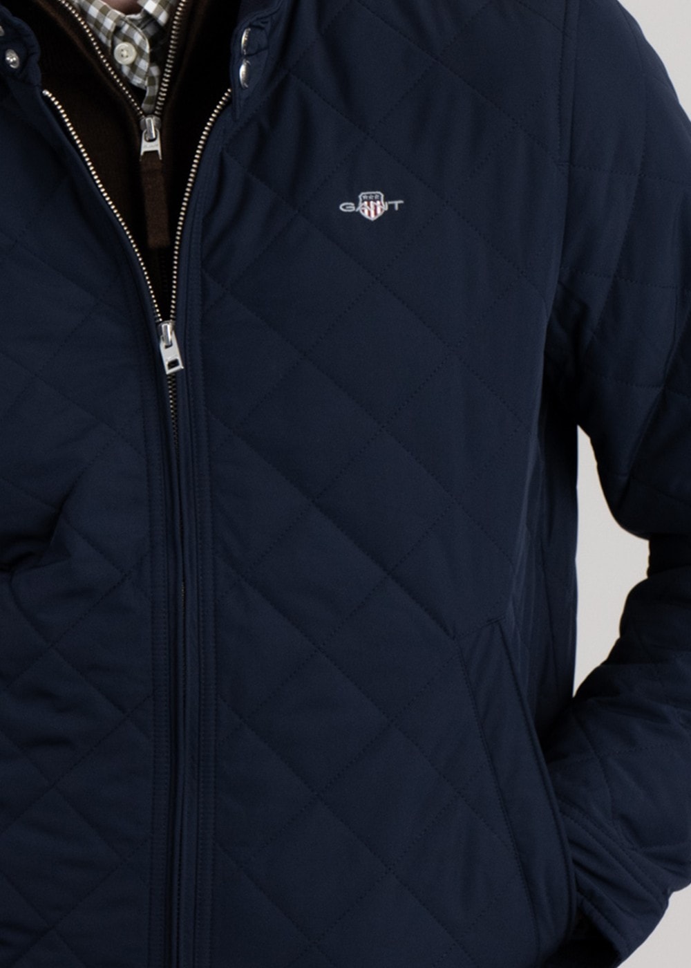 Quilted Windcheater Jacket - Evening Blue - 5