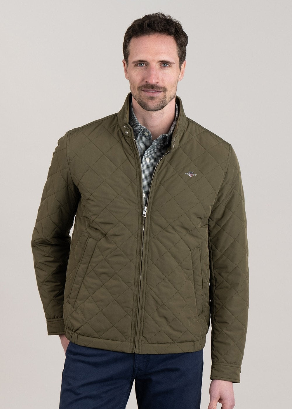 Quilted Windcheater Jacket - Juniper Green - 3