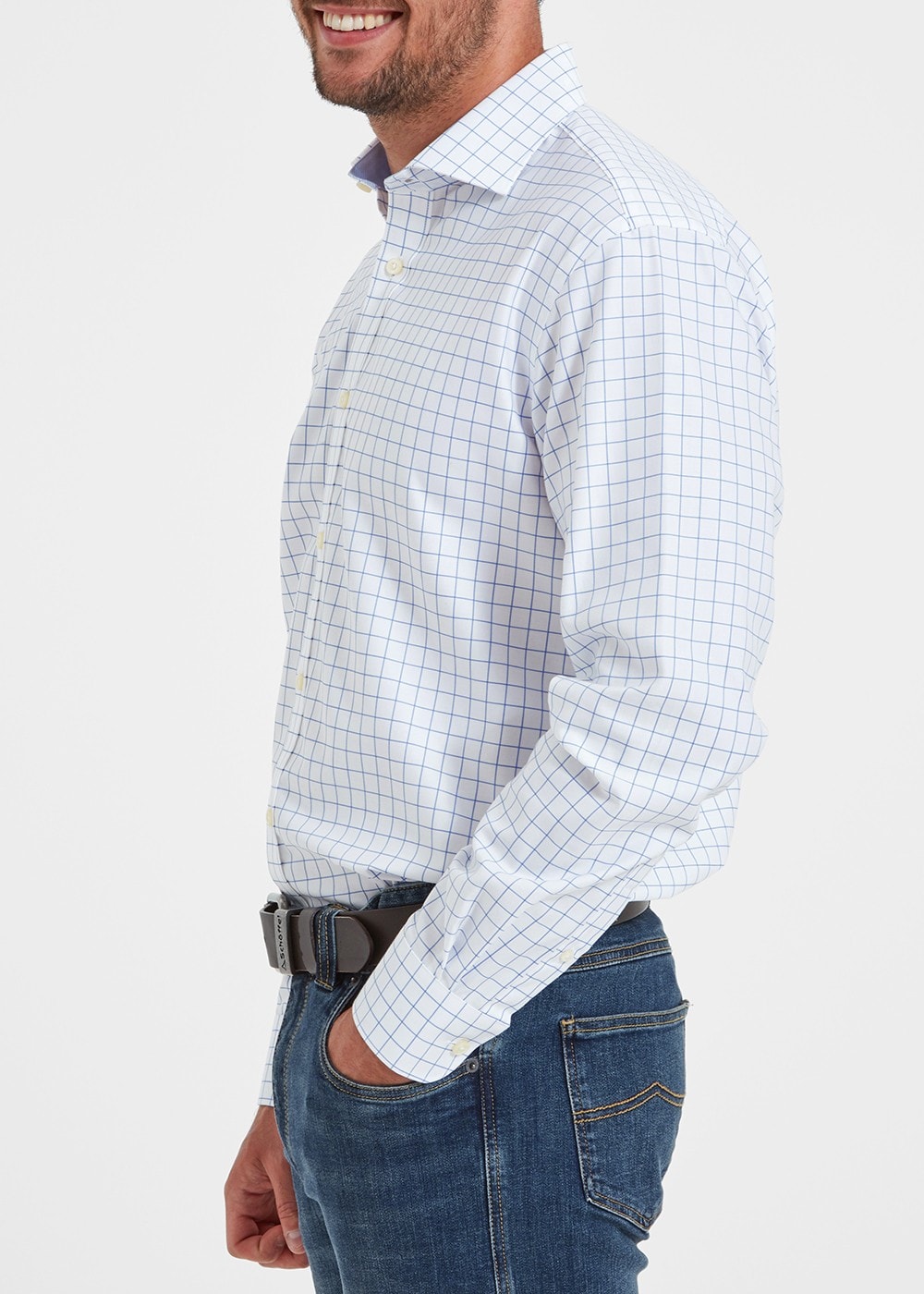 Greenwich Tailored Shirt - Light Blue Check - 3