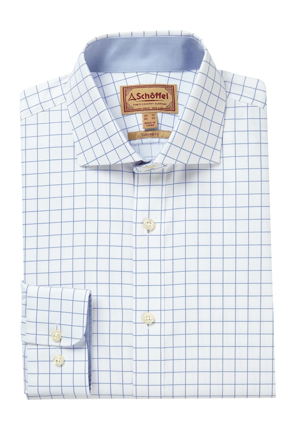 Greenwich Tailored Shirt - Light Blue Check - 8