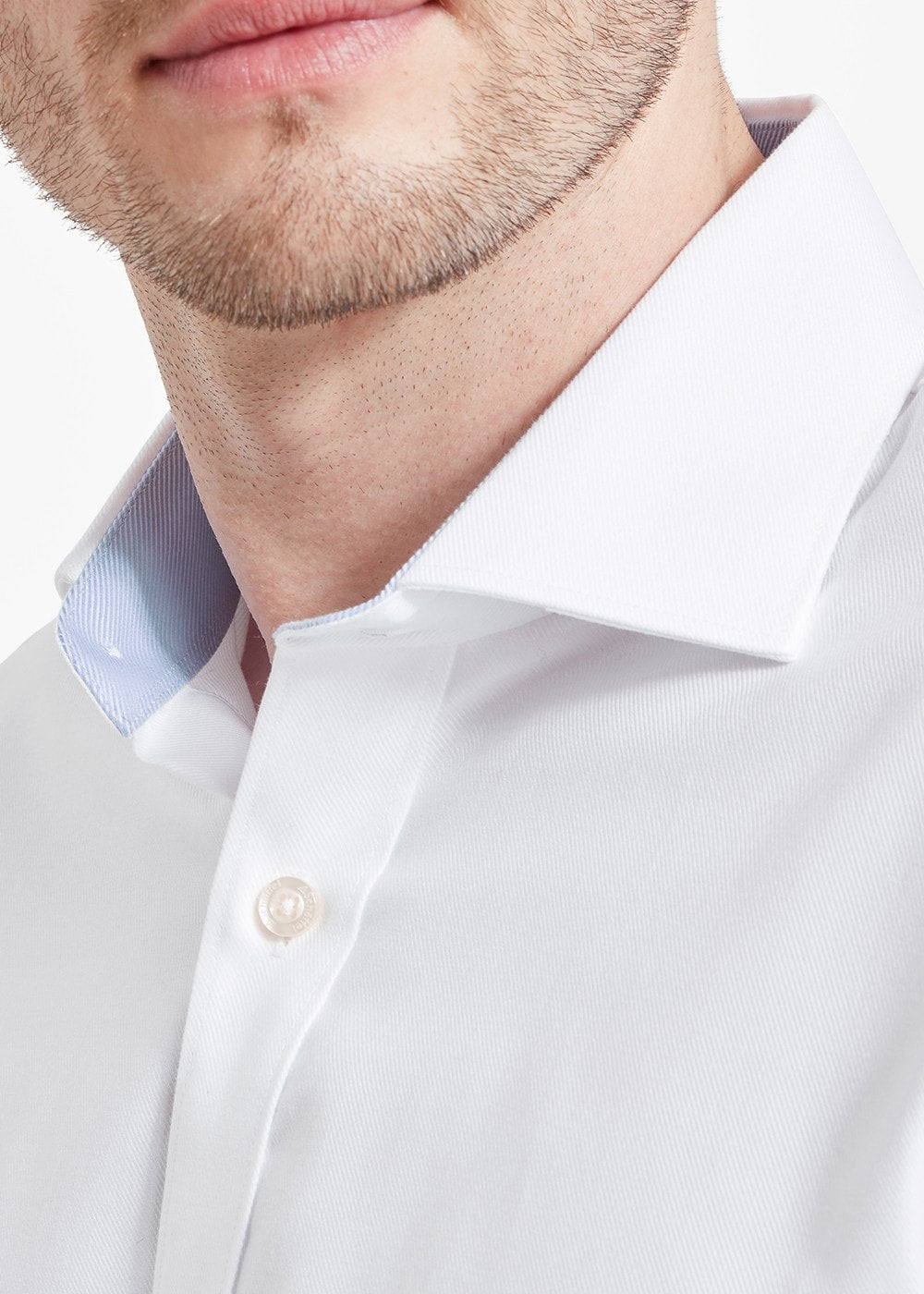 Greenwich Tailored Shirt - White Diagonal - 5