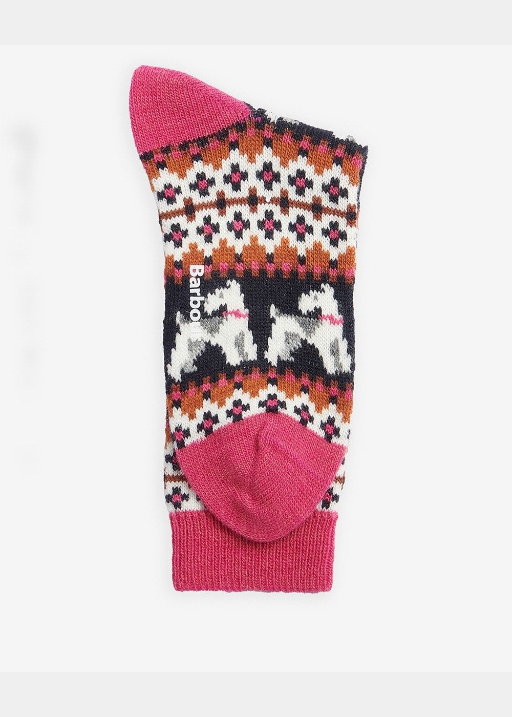 Terrier Fairisle Socks - Navy and Pink Dahlia - 2