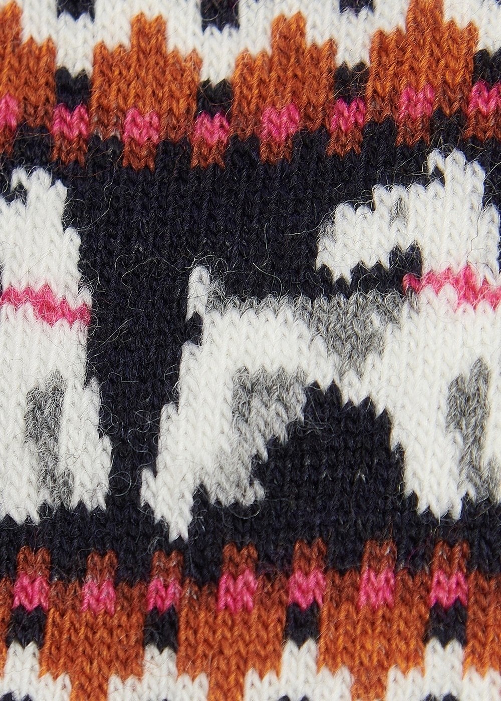 Terrier Fairisle Socks - Navy and Pink Dahlia - 4