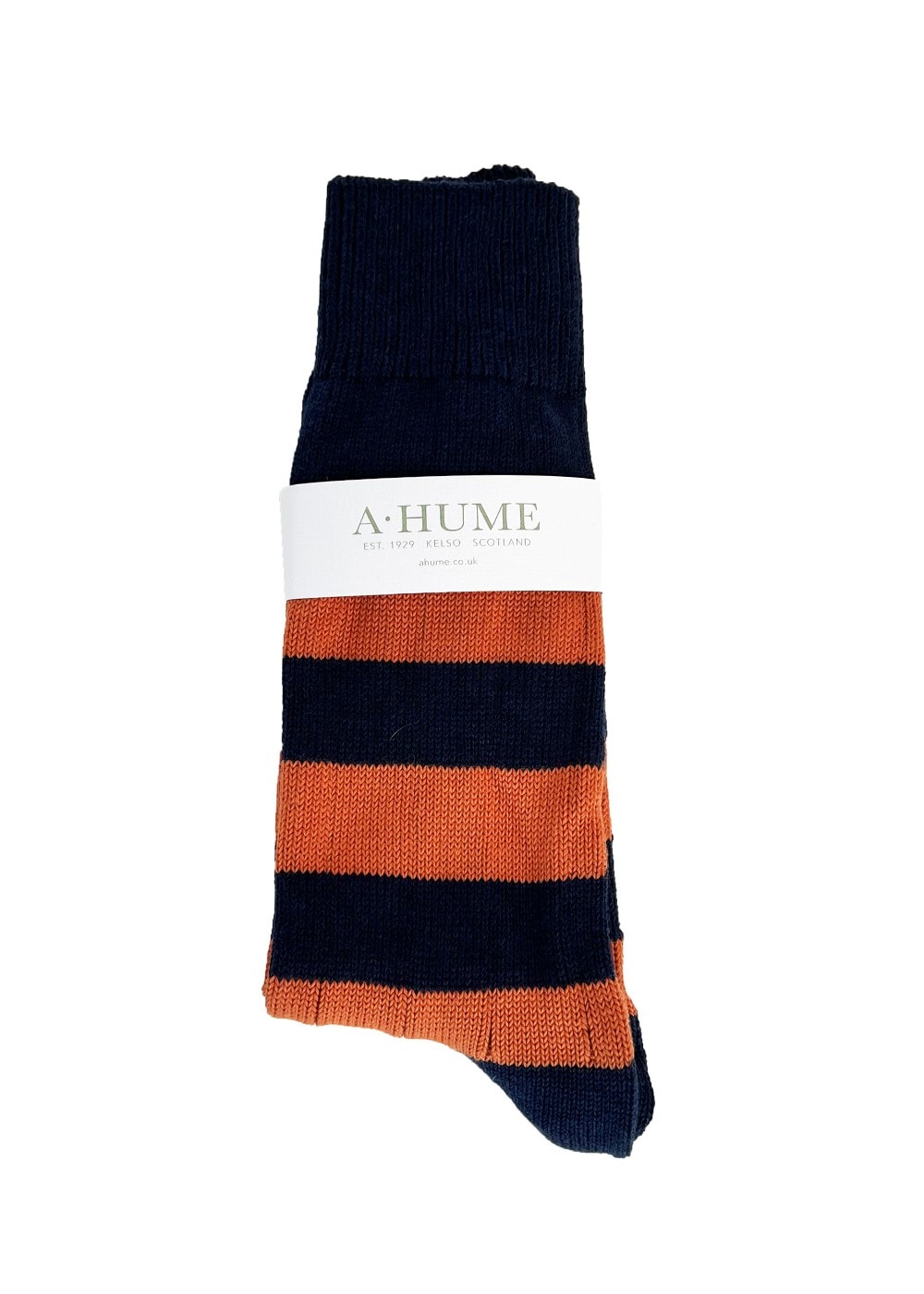 Rugger Stripe Socks - Navy and Tiger - 1