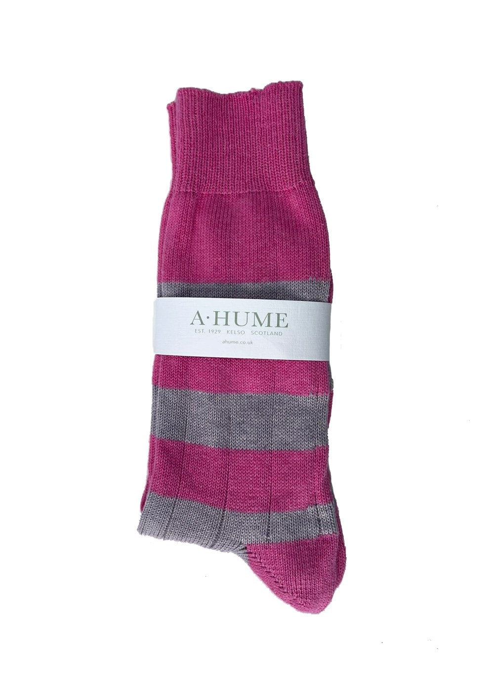 Rugger Stripe Socks - Pink and Parma - 1