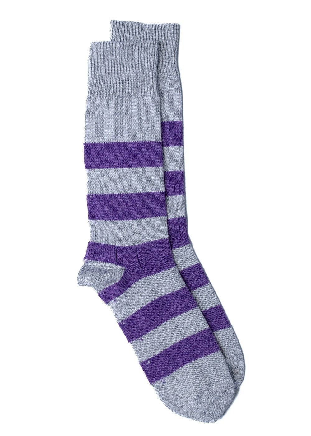 Rugger Stripe Socks - Flannel and Grape - 1