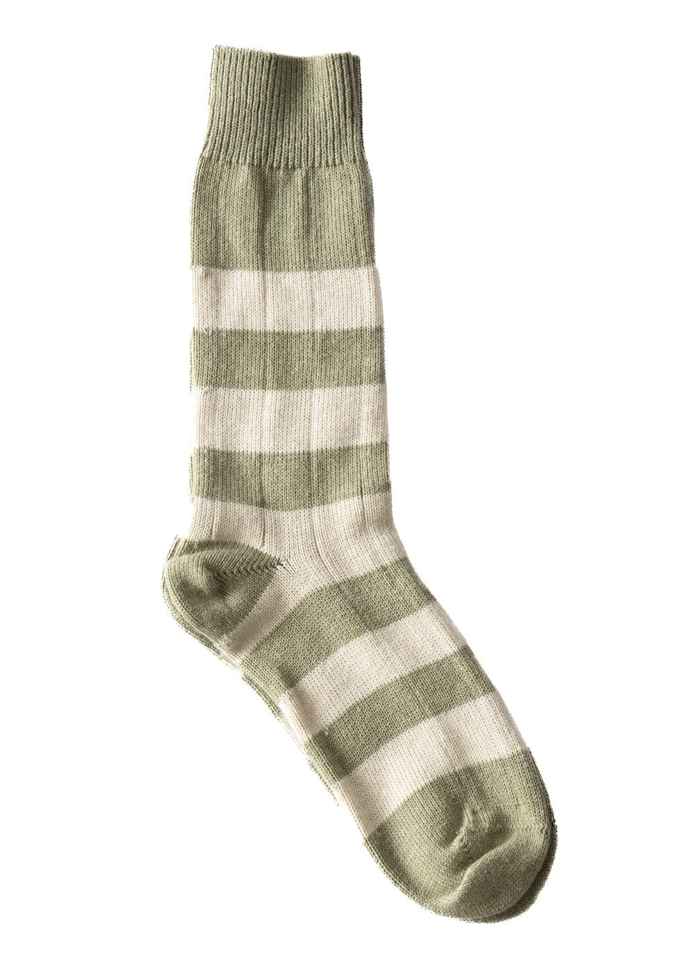 Rugger Stripe Socks - Sage and Linen - 1