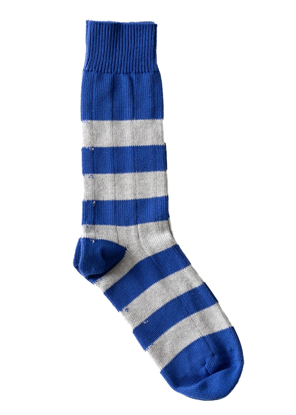 Rugger Stripe Socks - Cobalt and Flannel - 1