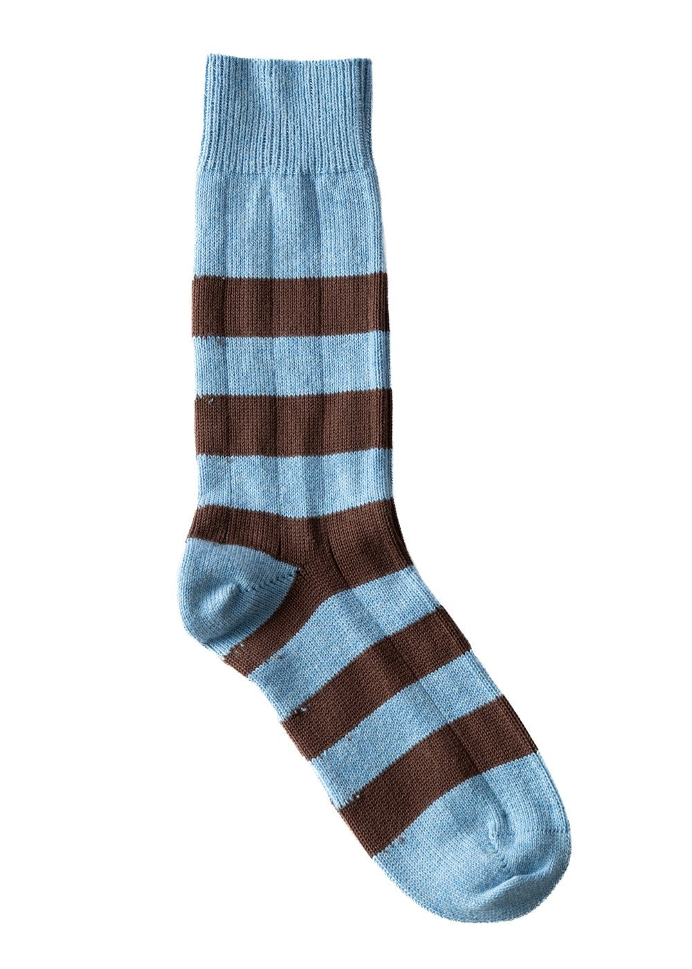 Rugger Stripe Socks - Jeans and Chocolate - 1