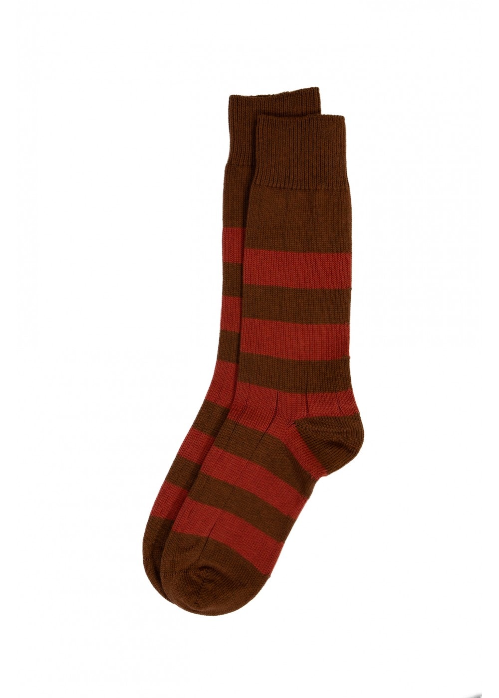 Rugger Stripe Socks - Mocha and Mulberry - 1