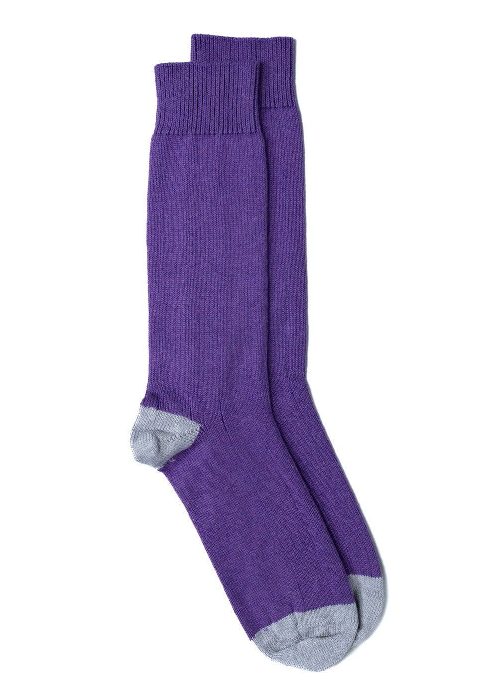 Rugger Heel and Toe Socks - Flannel and Grape - 1