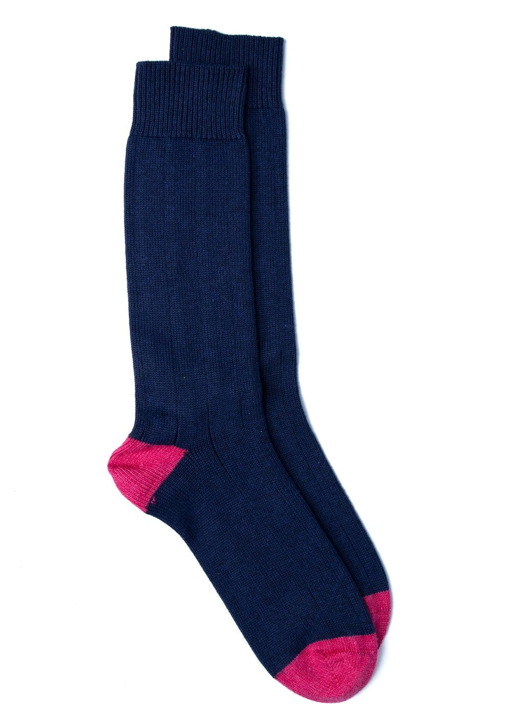 Rugger Heel and Toe Socks - Hot Pink and Navy - 1