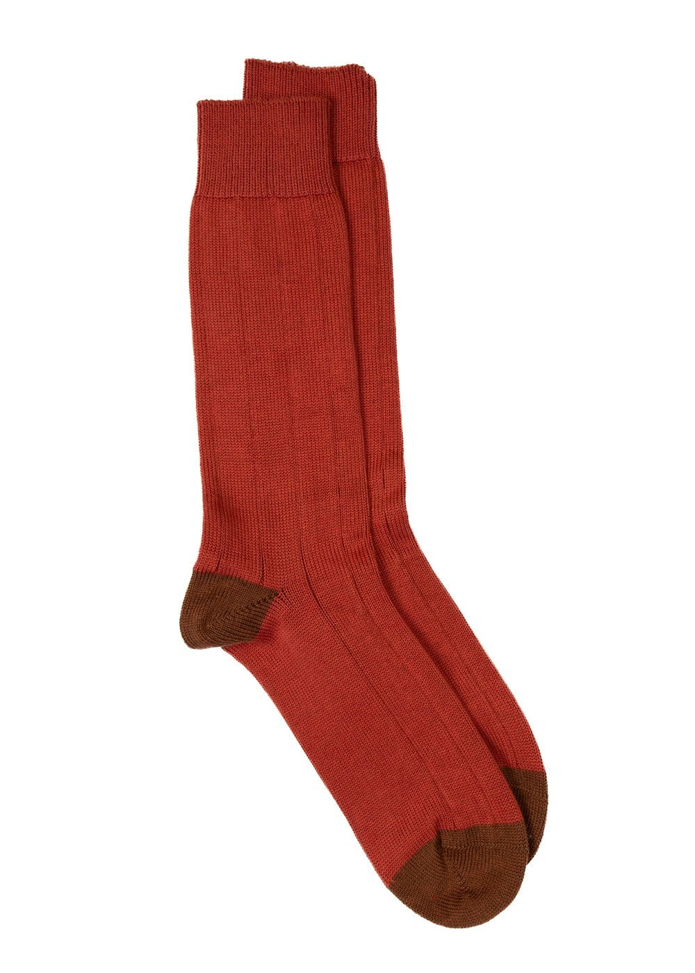 Rugger Heel and Toe Socks - Mocha and Mulberry - 1