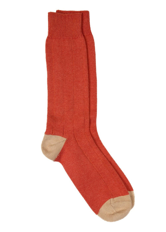 Rugger Heel and Toe Socks - Peach and Pomegranate - 1