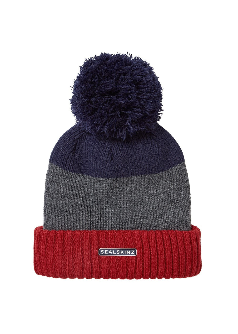 Flitcham Cold Weather Bobble Hat - Orange, Grey and Navy - 1