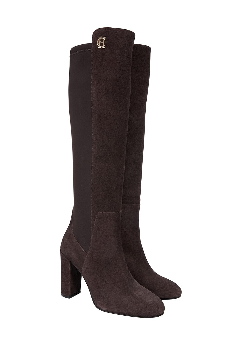 Albany Heeled Boots - Chocolate Suede - 1