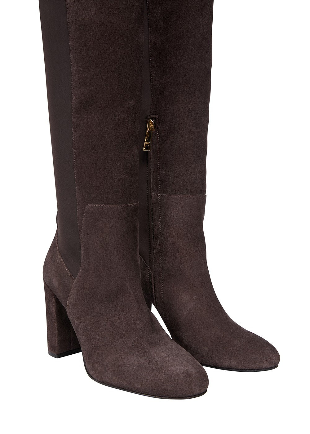 Albany Heeled Boots - Chocolate Suede - 4