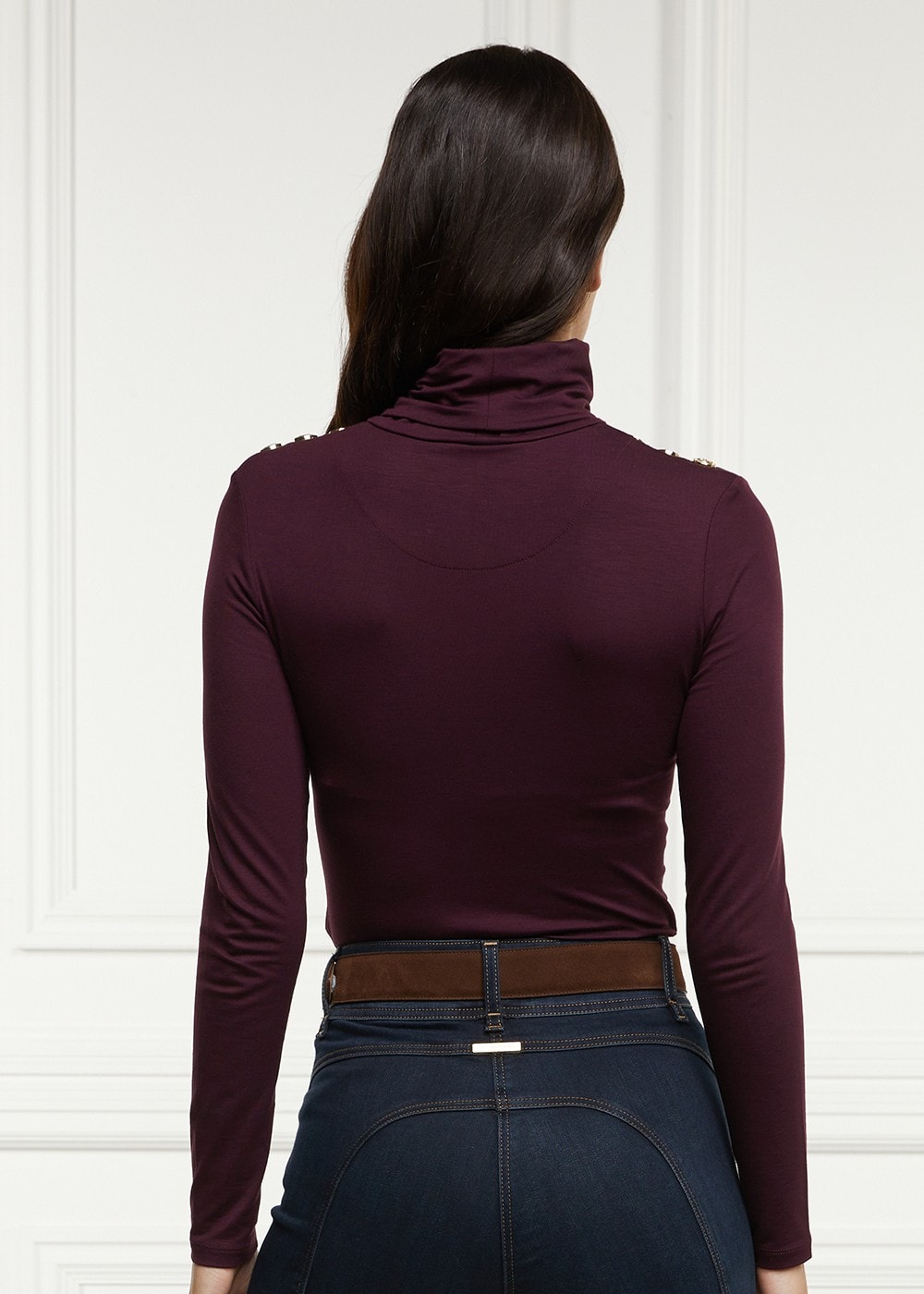 Essential Roll Neck - Burgundy - 4