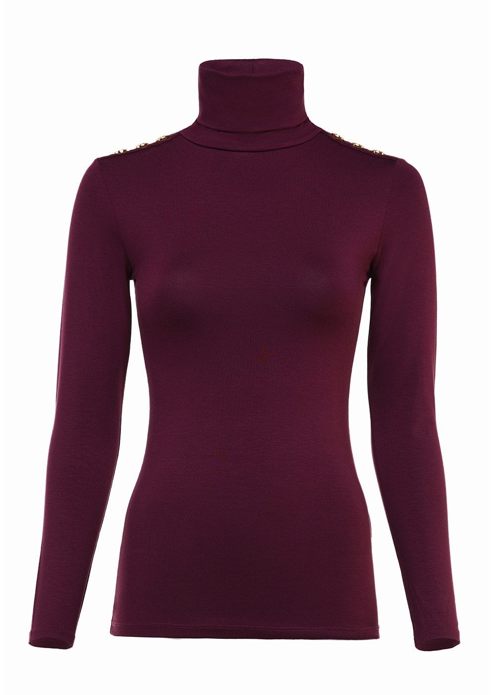 Essential Roll Neck - Burgundy - 6