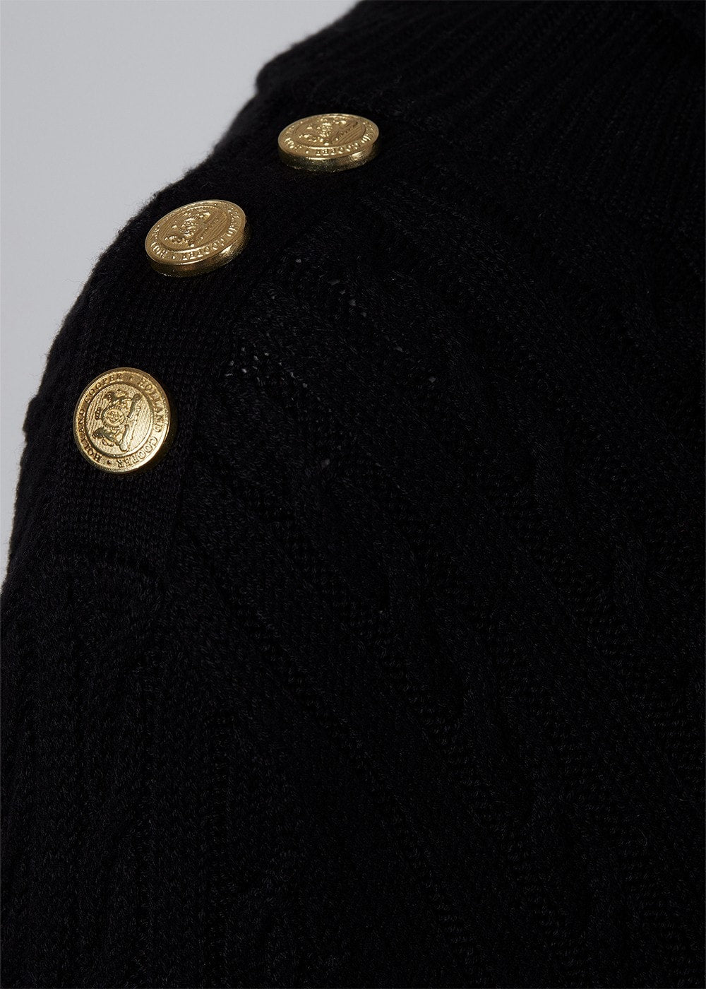 Seattle Roll Neck Cable Knit - Black - 9