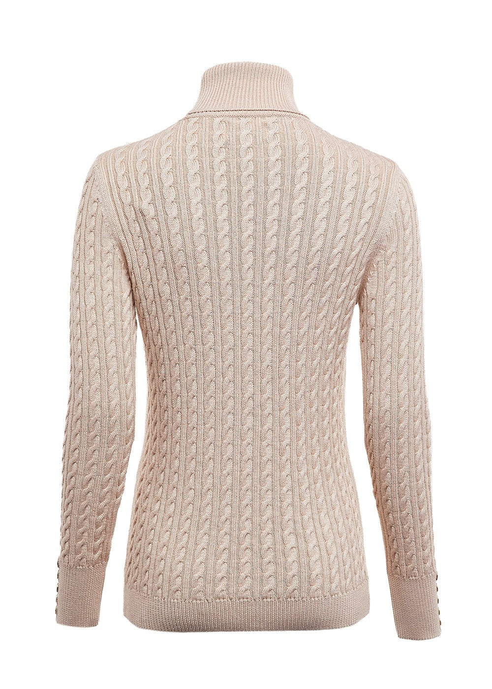 Seattle Roll Neck Cable Knit - Oatmeal - 7