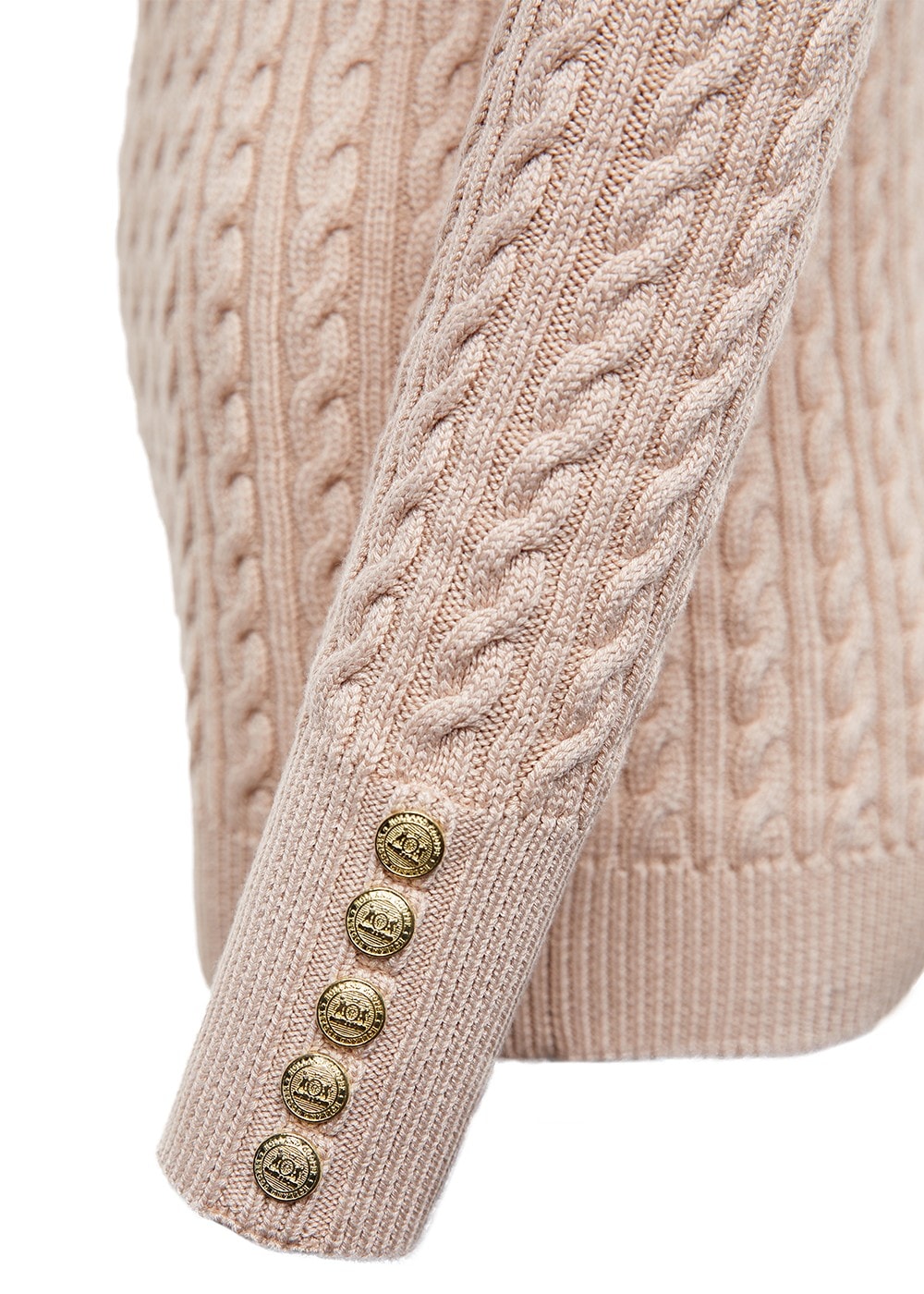 Seattle Roll Neck Cable Knit - Oatmeal - 9