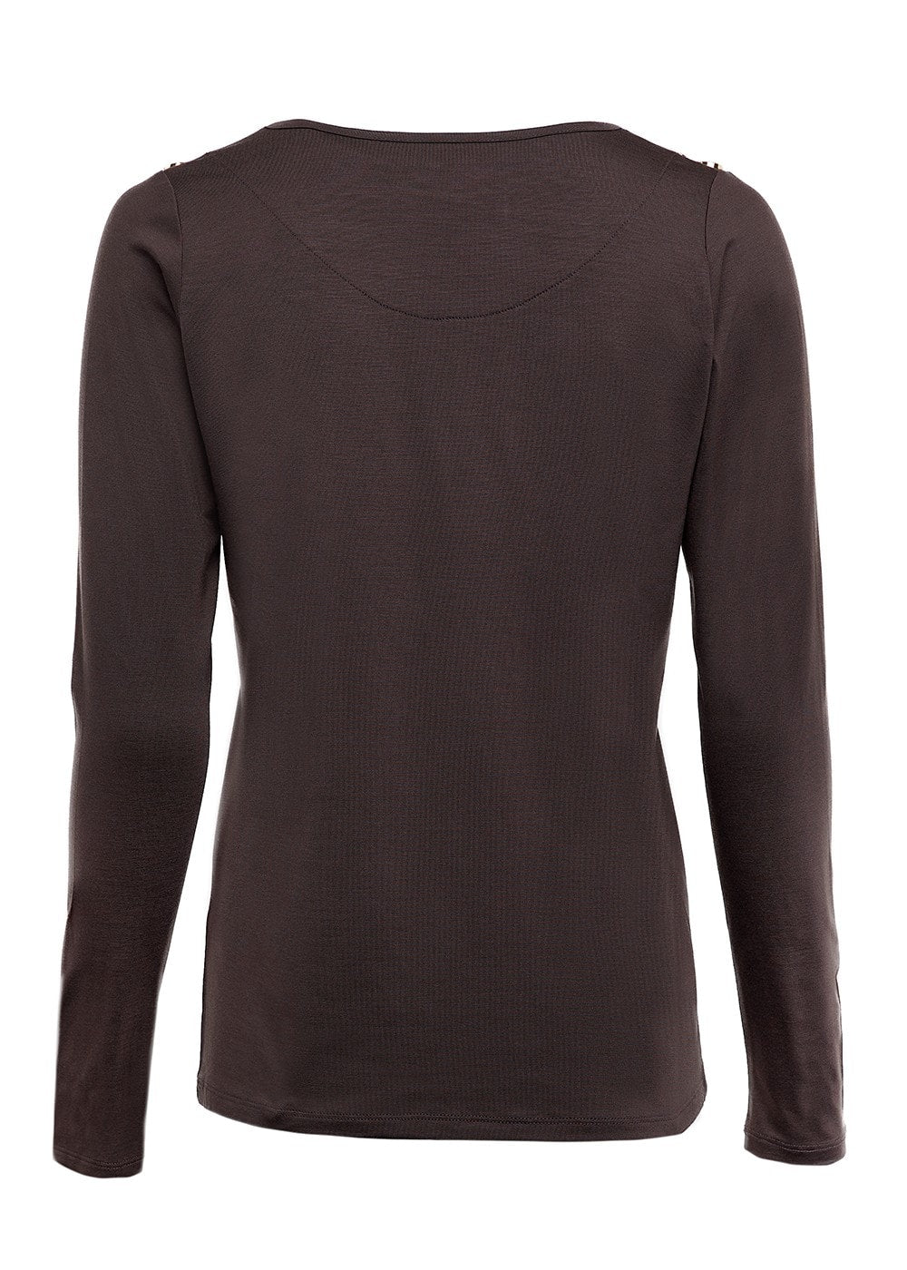 Long Sleeve V-Neck T-Shirt - Coffee - 5