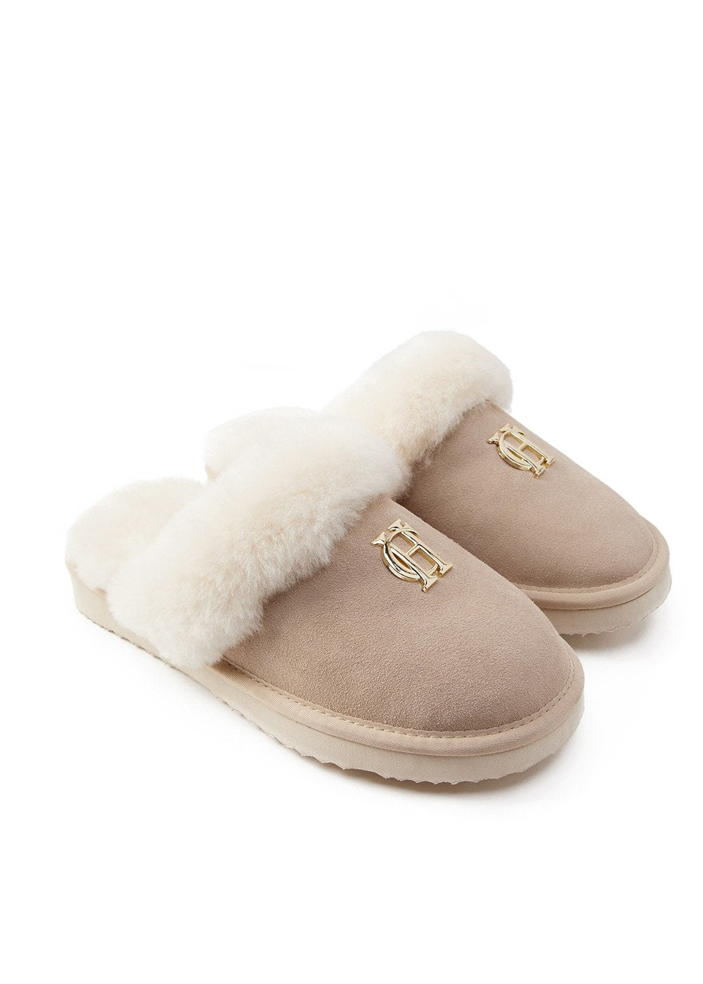 Shearling Slippers - Oyster - 1