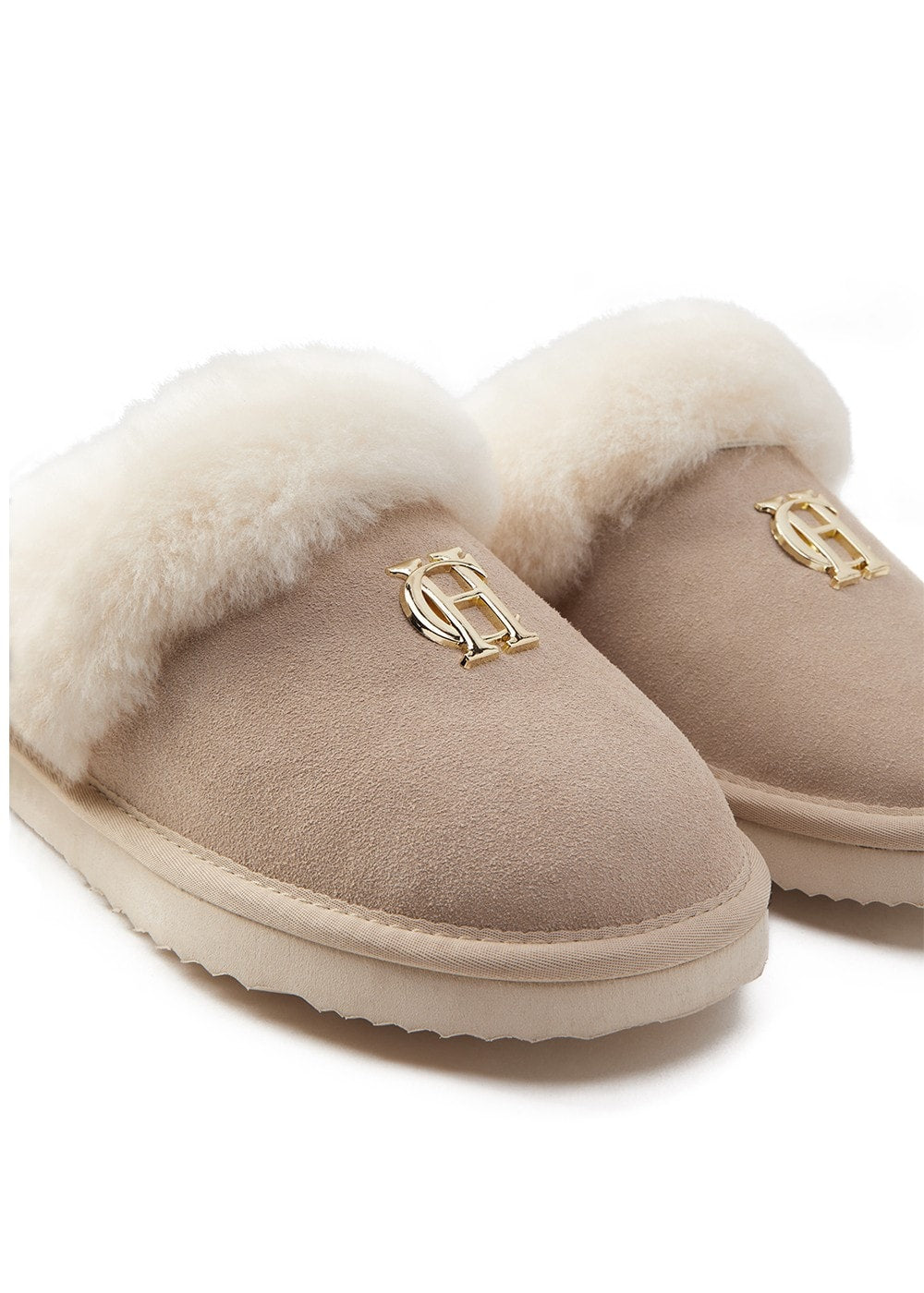 Shearling Slippers - Oyster - 6