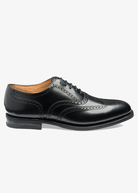 302 Oxford Brogue Shoes - Black Polished - 1