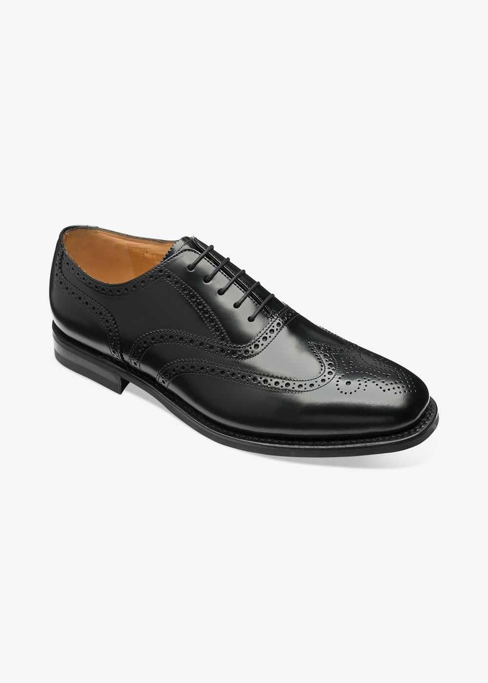 302 Oxford Brogue Shoes - Black Polished - 2