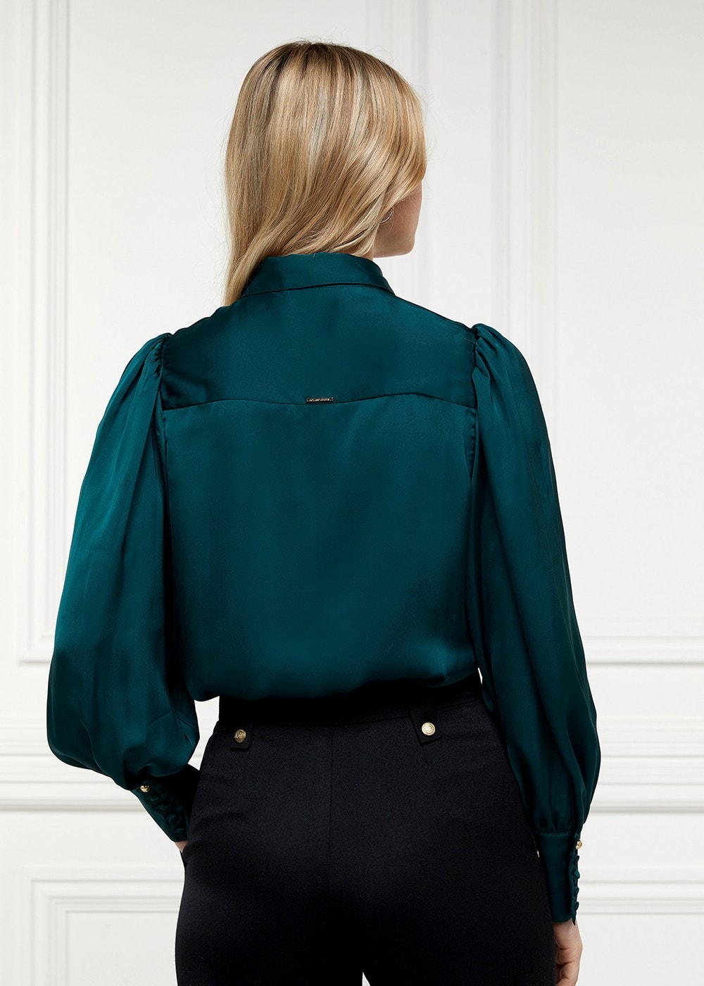 Isla Satin Shirt - Emerald - 2