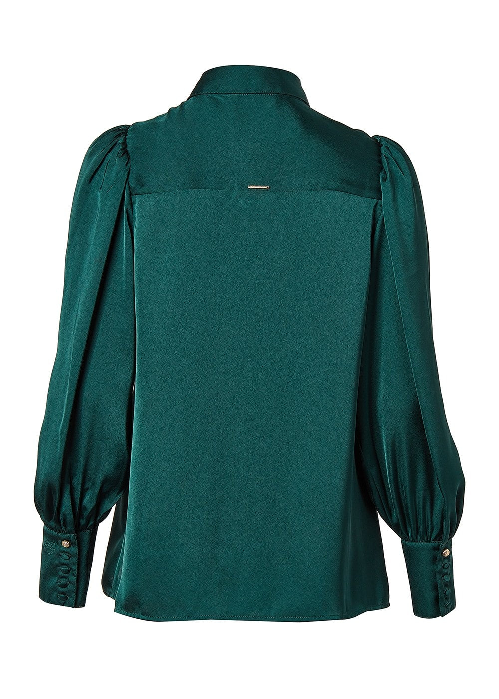 Isla Satin Shirt - Emerald - 5