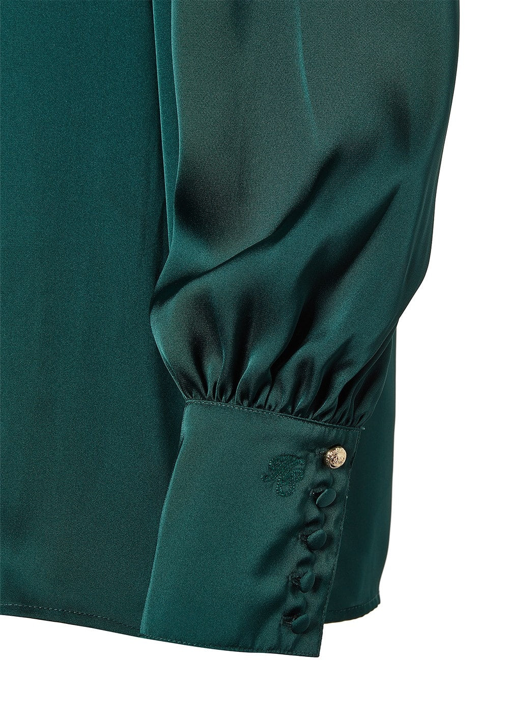 Isla Satin Shirt - Emerald - 7