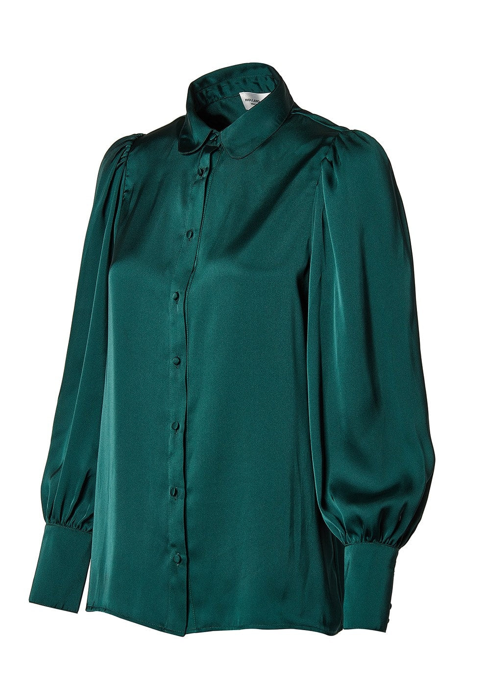 Isla Satin Shirt - Emerald - 8