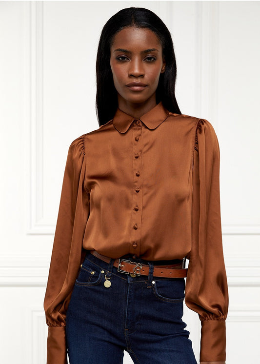 Isla Satin Shirt - Copper - 1