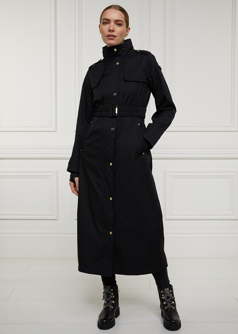 Rosedale Waterproof Longline Coat AW24 - Black - 3