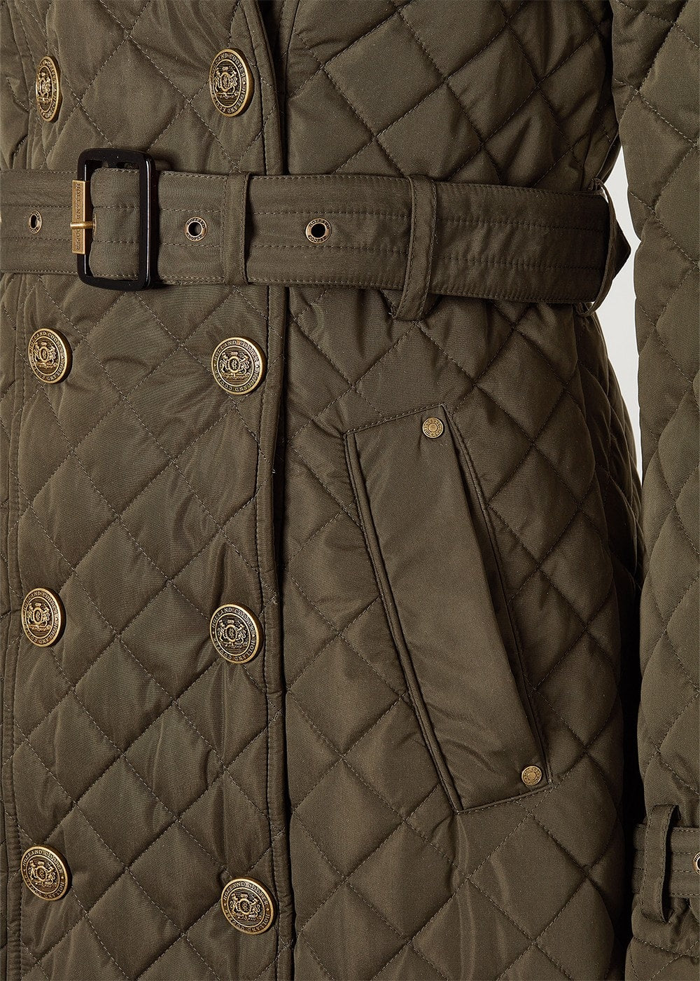 Enstone Quilted Trench Coat - Full Length AW24 - Dark Olive - 8