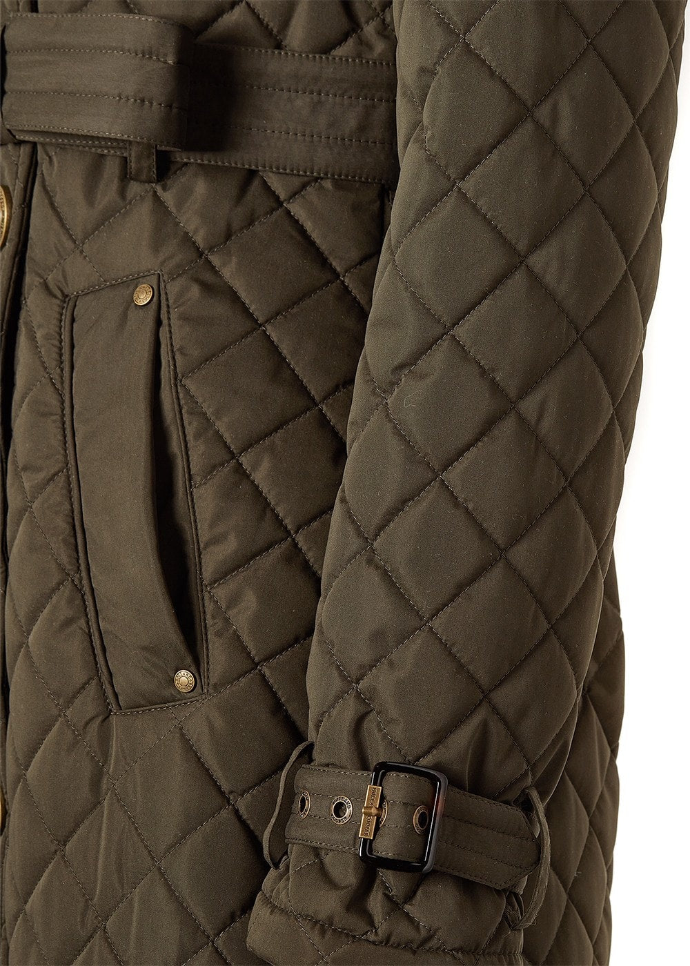 Enstone Quilted Trench Coat - Full Length AW24 - Dark Olive - 9