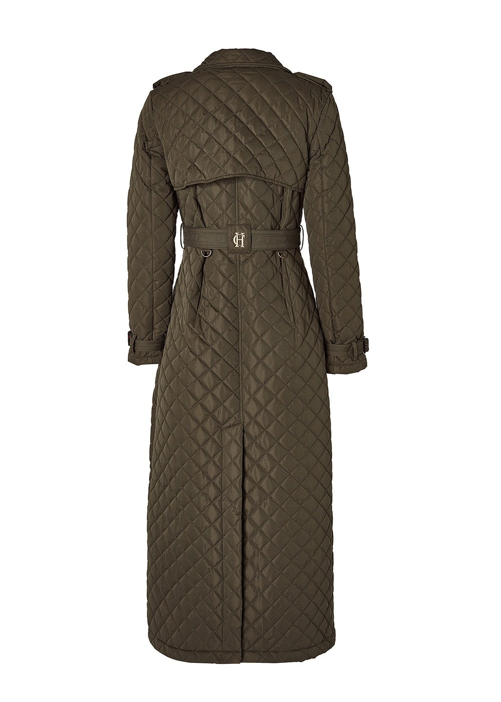 Enstone Quilted Trench Coat - Full Length AW24 - Dark Olive - 11