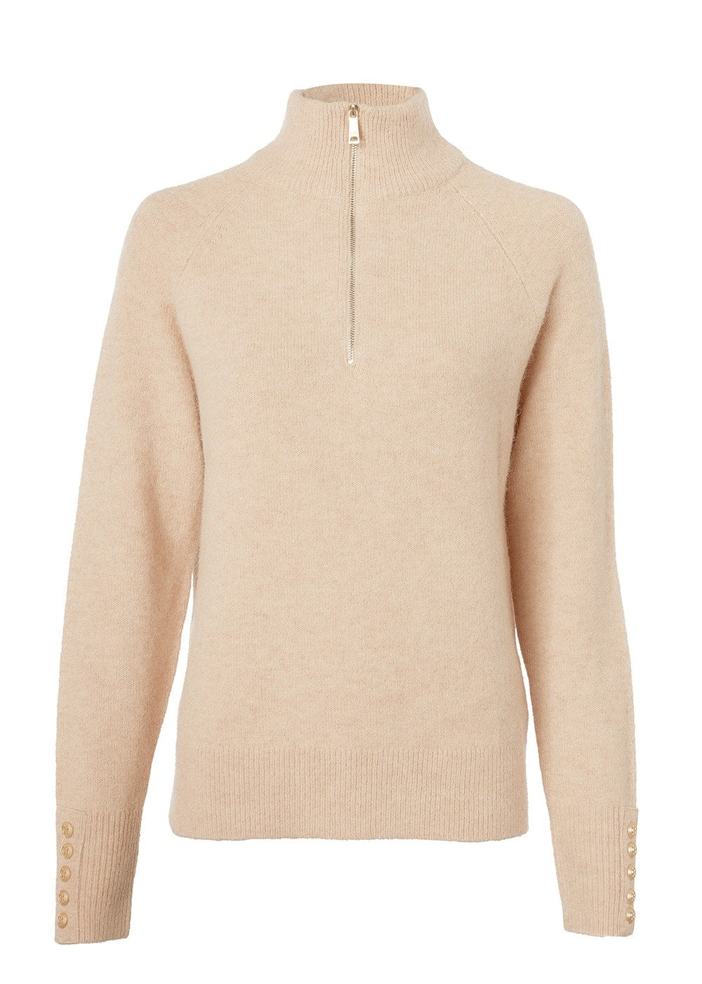 Tori Half Zip Knit AW24 - Camel - 9